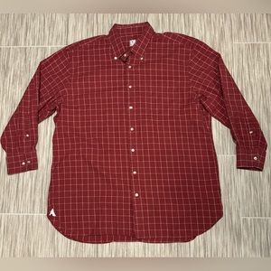 Peter Millar 100% Cotton Mens Size‎ XL Brick Red Plaid Button Down Shirt